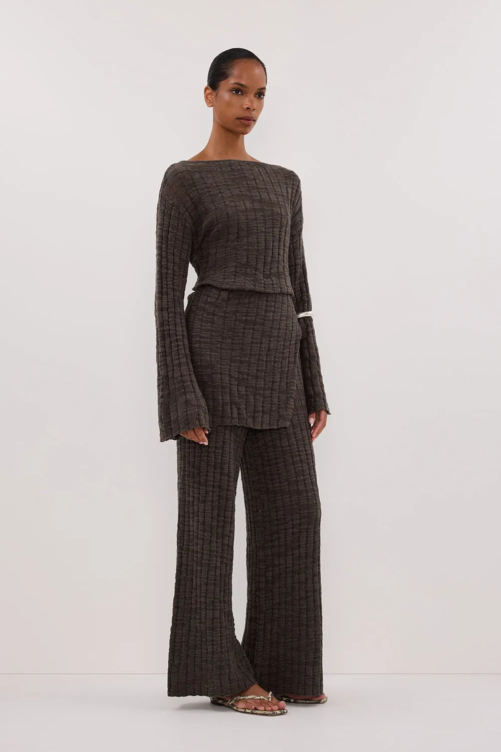 Dissh CIA PETROL LONG SLEEVE KNIT TOP
