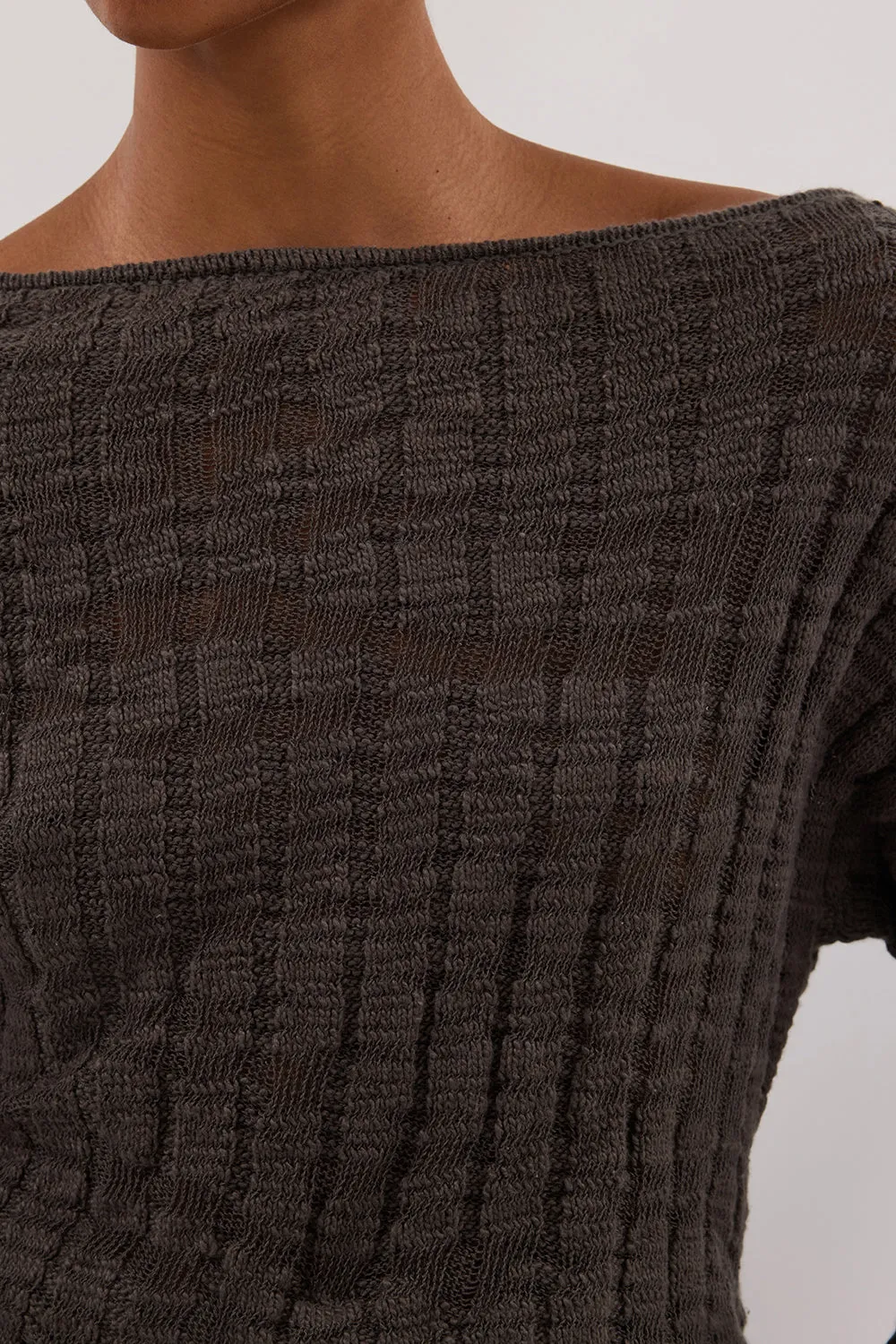 Dissh CIA PETROL LONG SLEEVE KNIT TOP