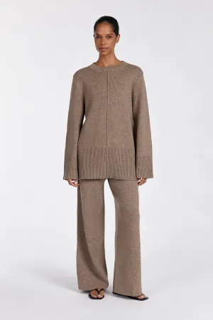 Dissh CLEMENCE CHOC MARLE KNIT JUMPER