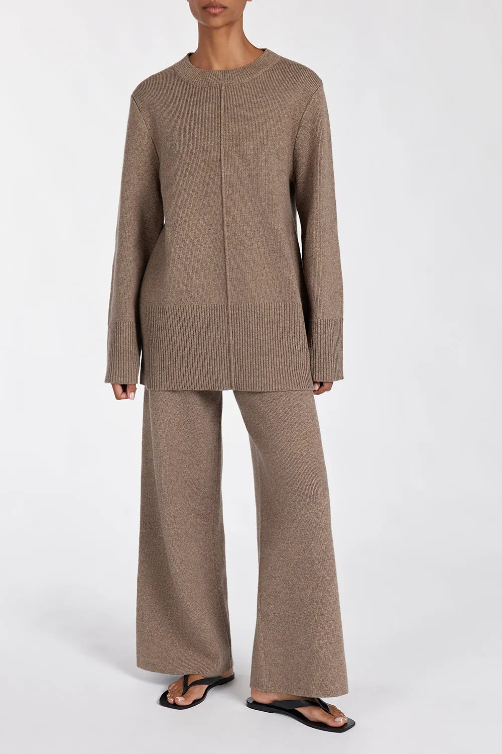 Dissh CLEMENCE CHOC MARLE KNIT PANT