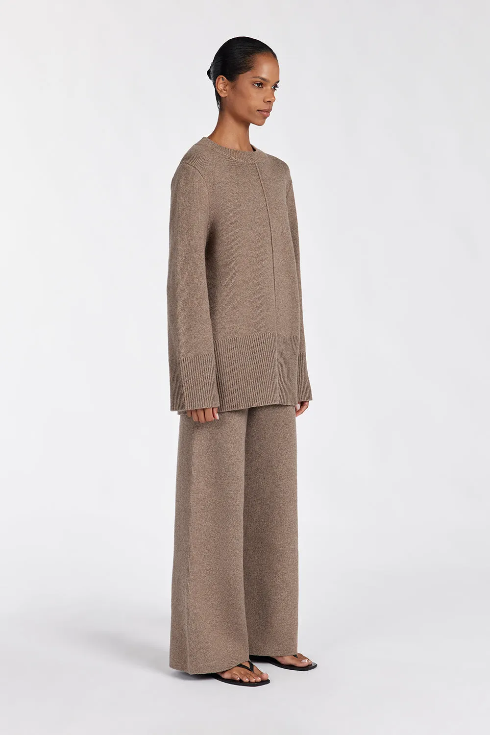 Dissh CLEMENCE CHOC MARLE KNIT PANT