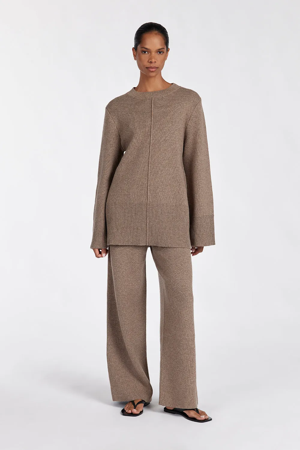 Dissh CLEMENCE CHOC MARLE KNIT PANT