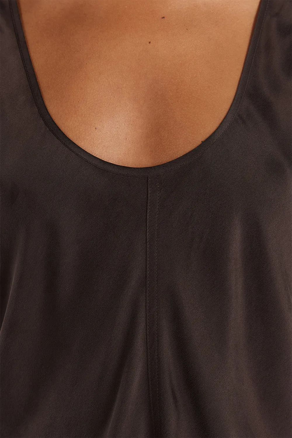 Dissh COLETTE BITTER CHOC SILK CAMI TOP
