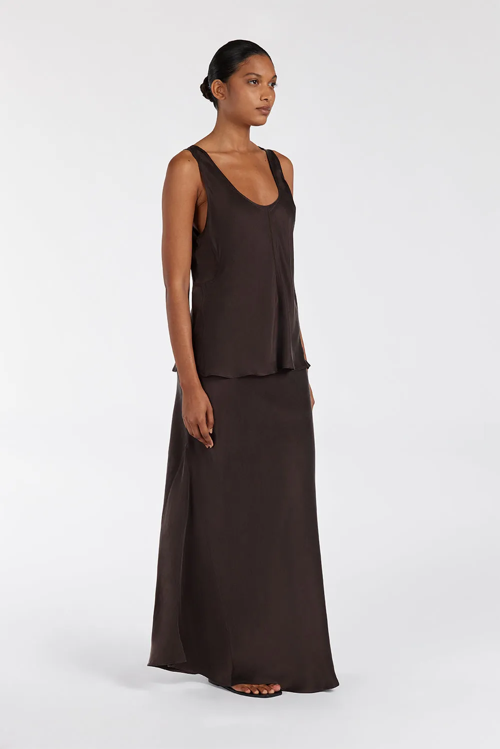 Dissh COLETTE BITTER CHOC SILK CAMI TOP