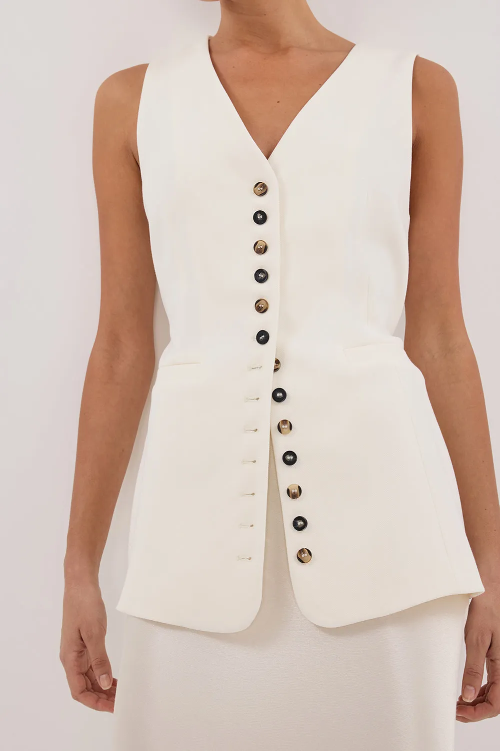Dissh DEMI CREAM LONGLINE VEST