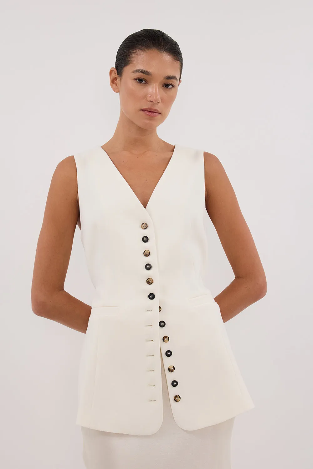Dissh DEMI CREAM LONGLINE VEST