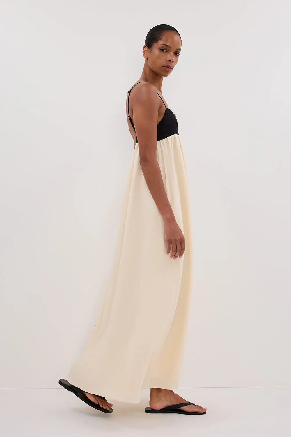 Dissh ELENA BUTTERMILK LINEN MAXI DRESS