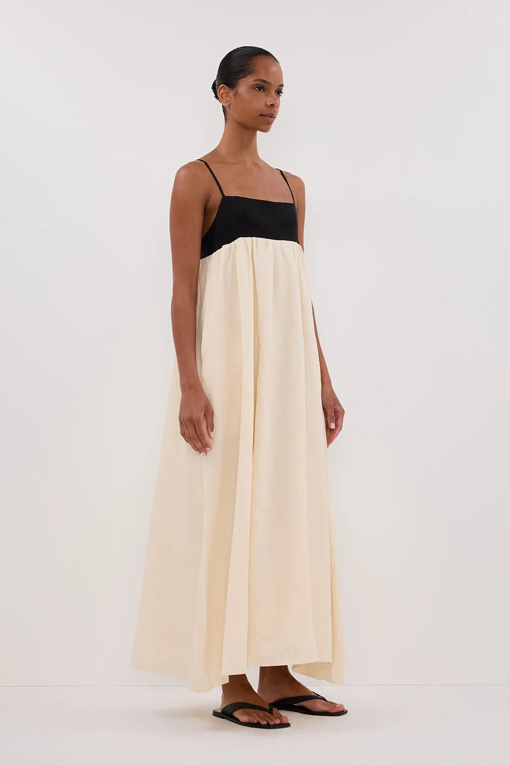 Dissh ELENA BUTTERMILK LINEN MAXI DRESS