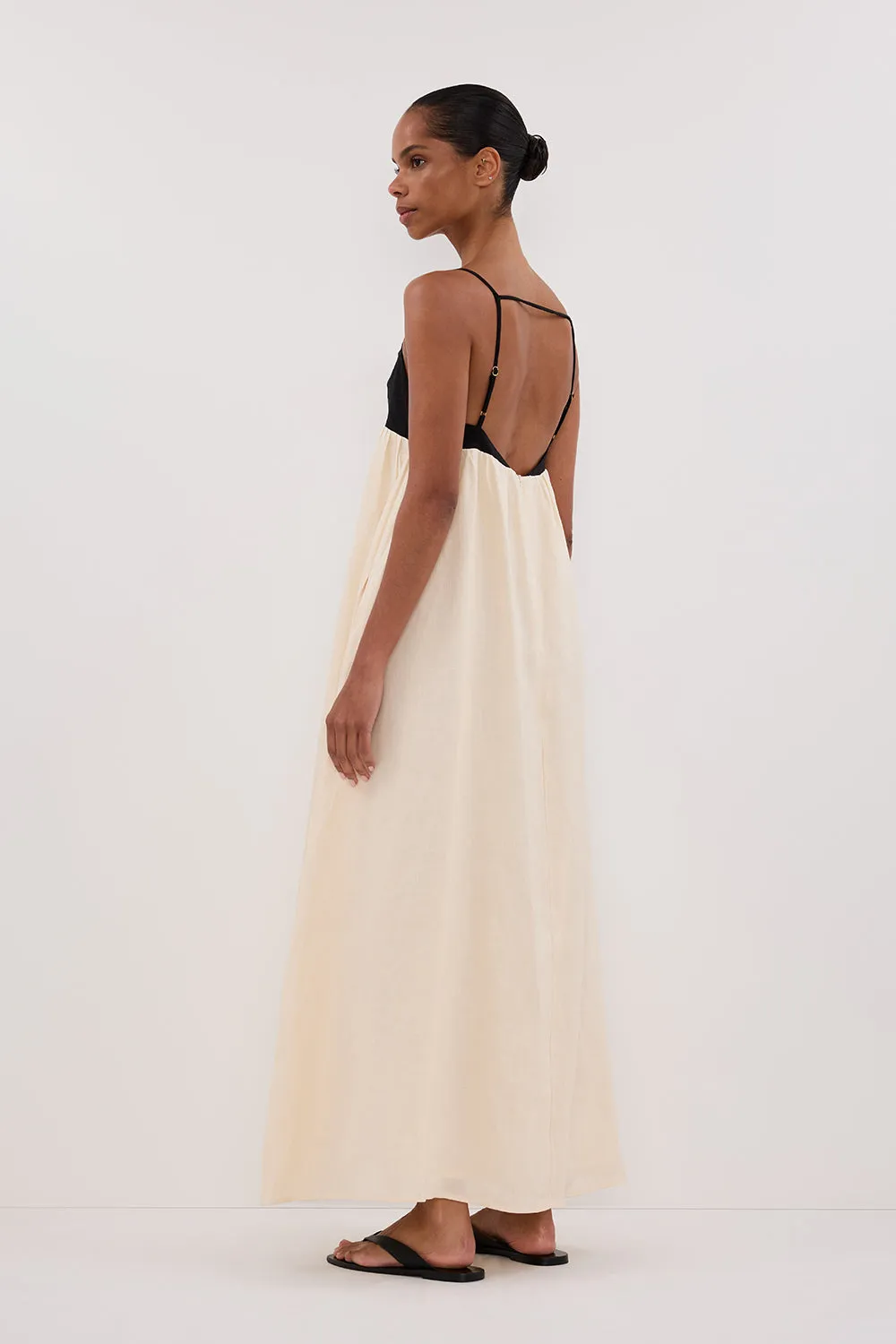 Dissh ELENA BUTTERMILK LINEN MAXI DRESS