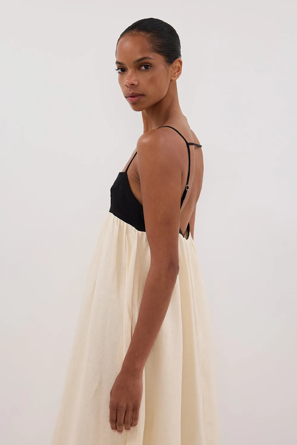 Dissh ELENA BUTTERMILK LINEN MAXI DRESS