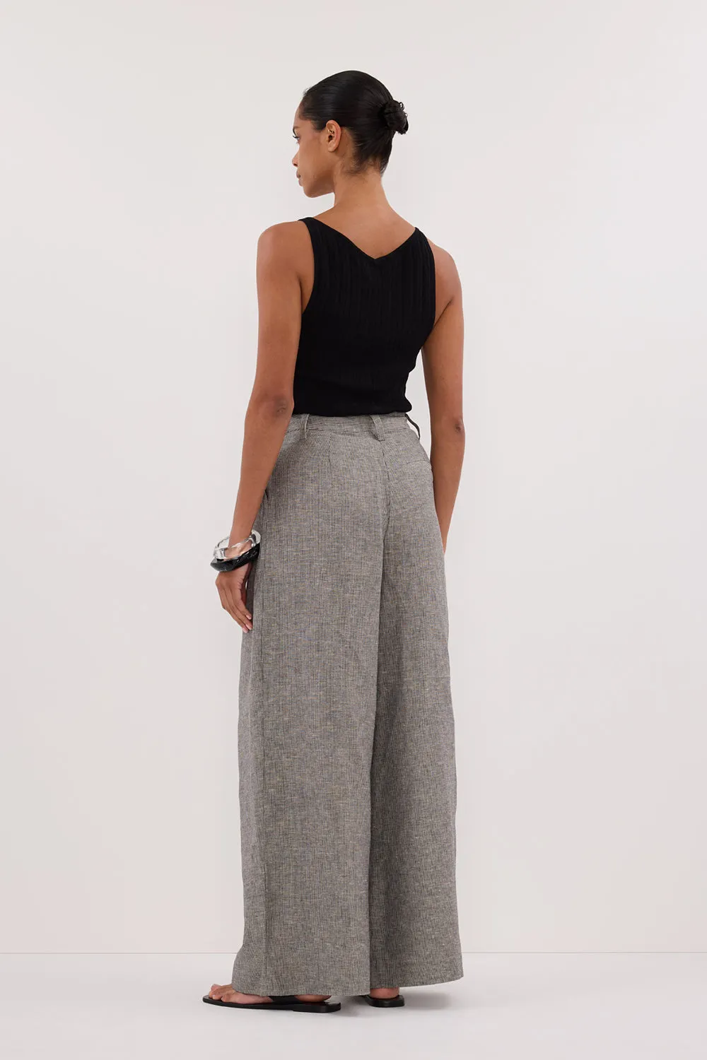 Dissh ELIAS CHARCOAL LINEN BLEND PANT