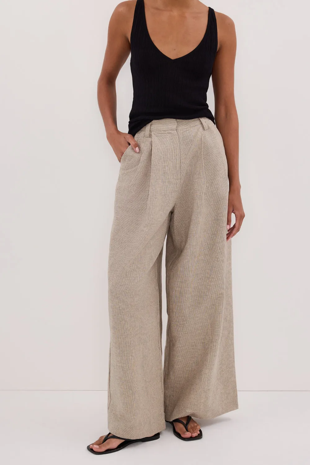 Dissh ELIAS OAT LINEN BLEND PANT
