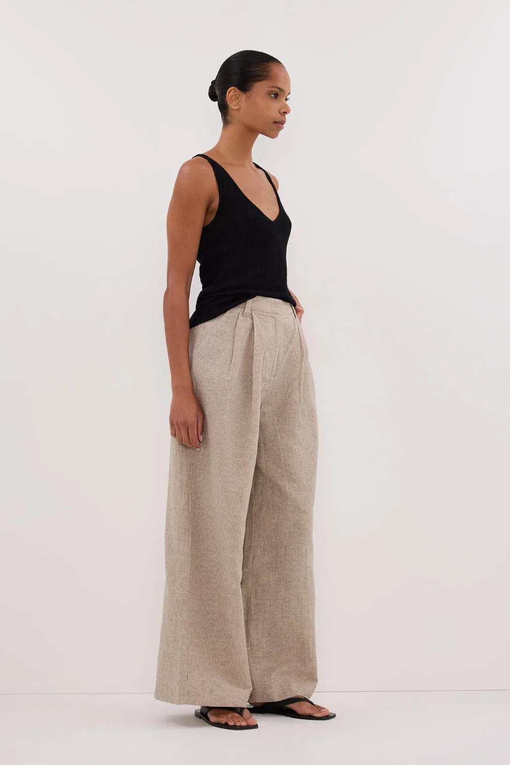 Dissh ELIAS OAT LINEN BLEND PANT