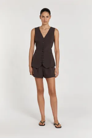 Dissh ELLE DARK CHOCOLATE TAILORED SHORT