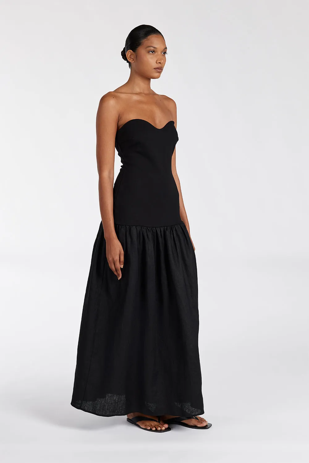 Dissh ELLISON BLACK STRAPLESS MIDI DRESS