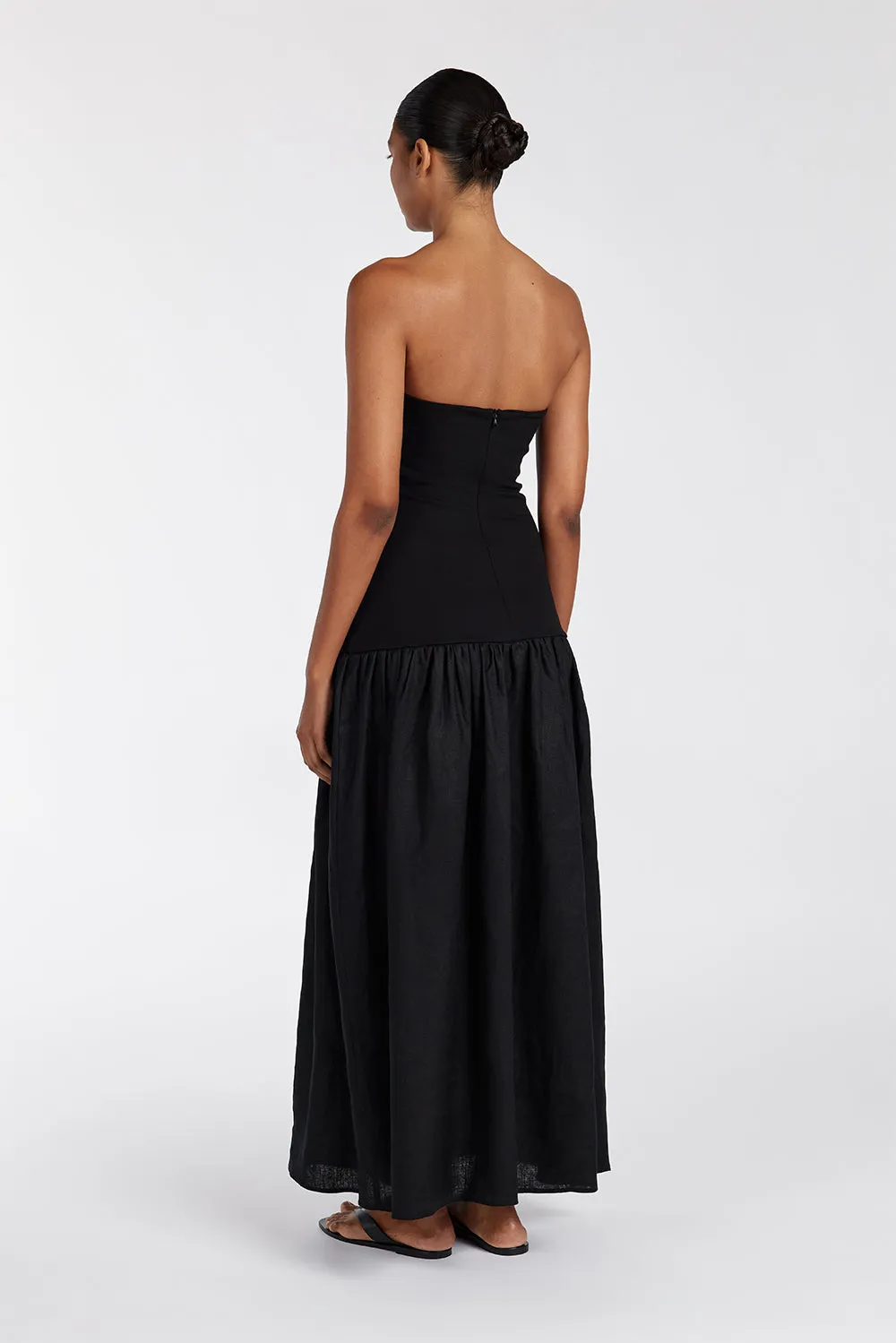 Dissh ELLISON BLACK STRAPLESS MIDI DRESS