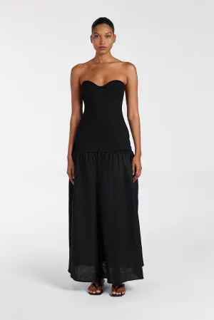 Dissh ELLISON BLACK STRAPLESS MIDI DRESS