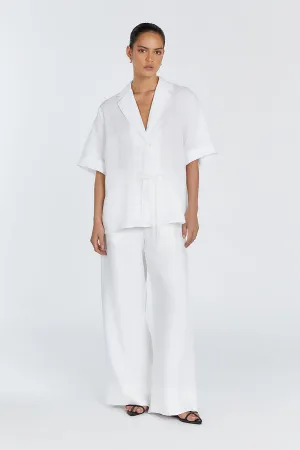 Dissh EMELIA WHITE LINEN WRAP SHIRT