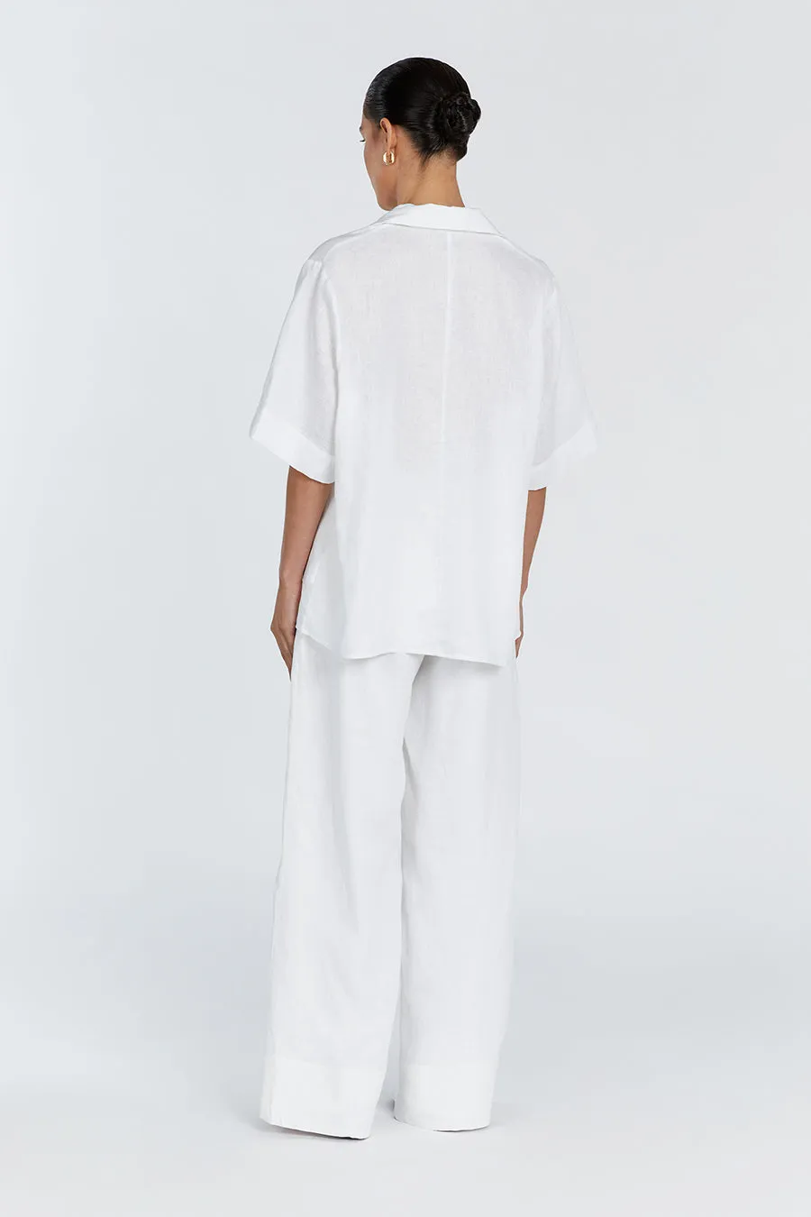 Dissh EMELIA WHITE LINEN WRAP SHIRT
