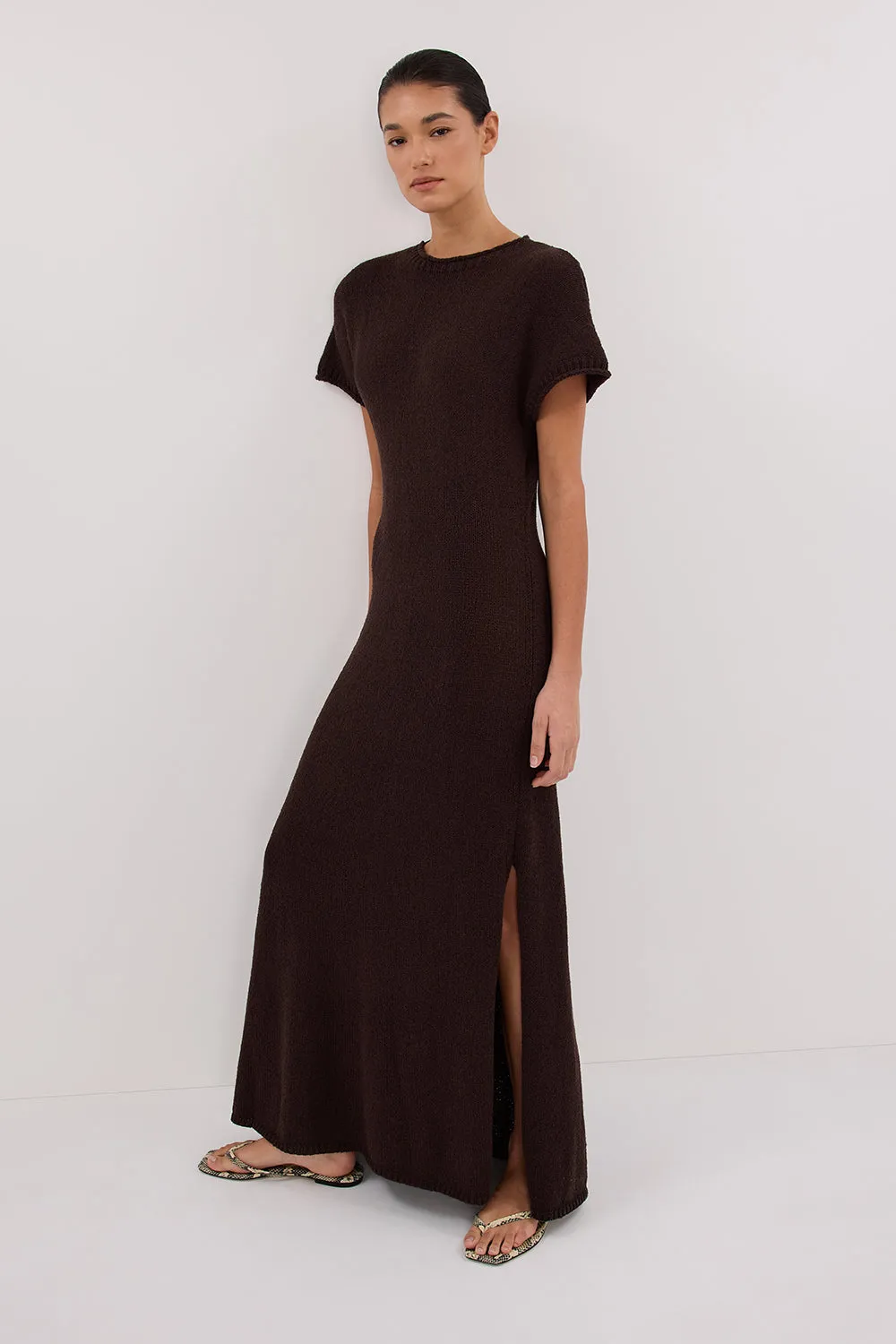 Dissh ERIN CHOC KNIT MAXI DRESS