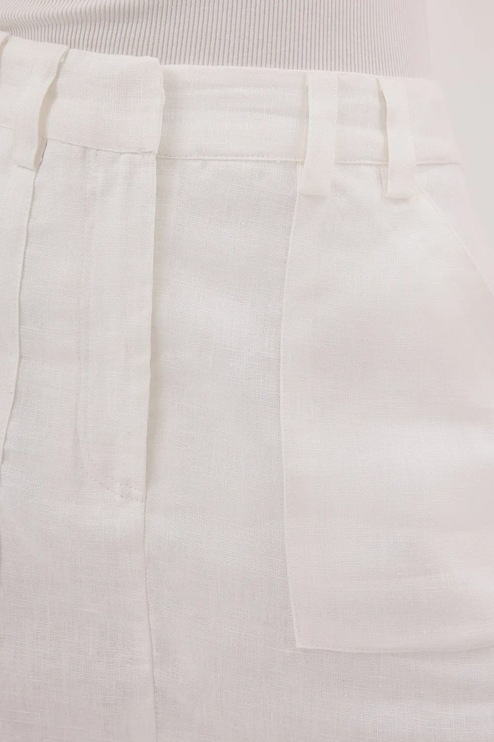 Dissh EVA OFF WHITE LINEN SKORT