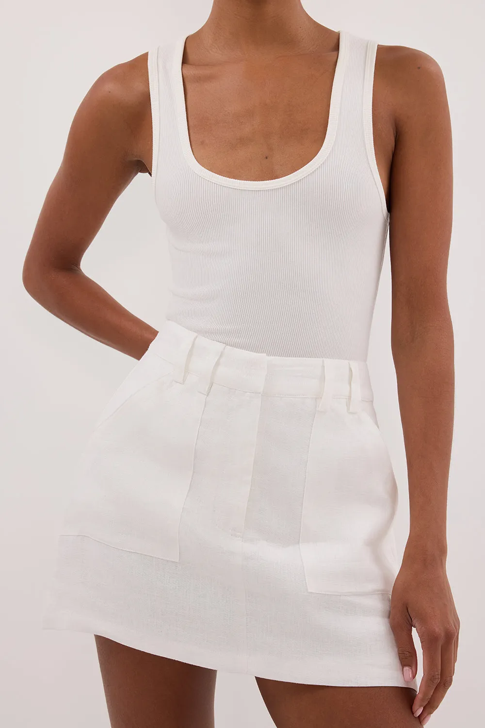 Dissh EVA OFF WHITE LINEN SKORT