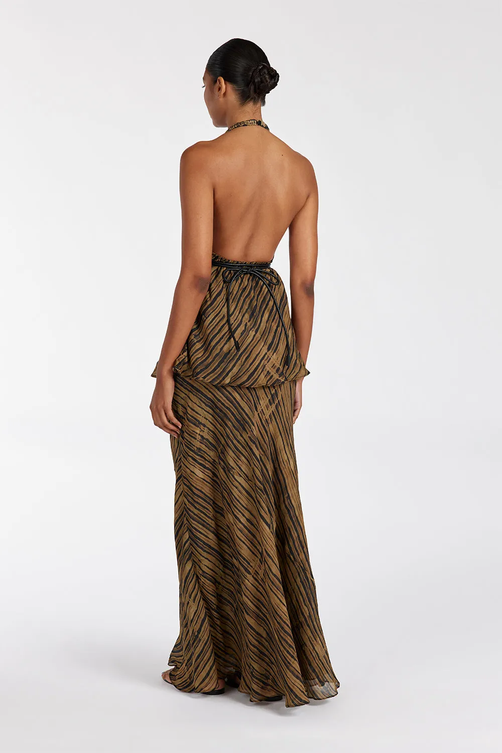 Dissh FLEUR DARK CHOCOLATE HIGH NECK TOP