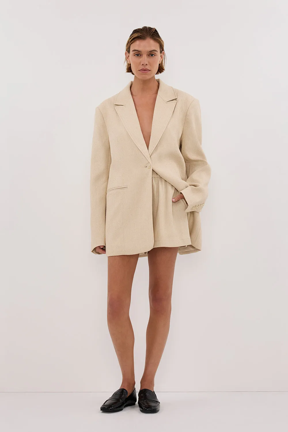 Dissh FRANKIE OAT TWEED BOYFRIEND BLAZER