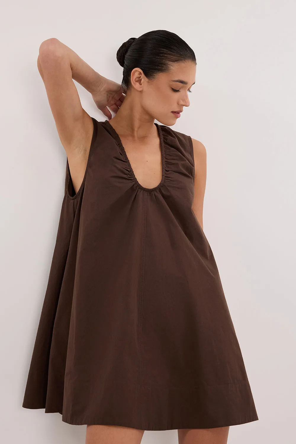 Dissh GABBY BITTER CHOC MINI DRESS