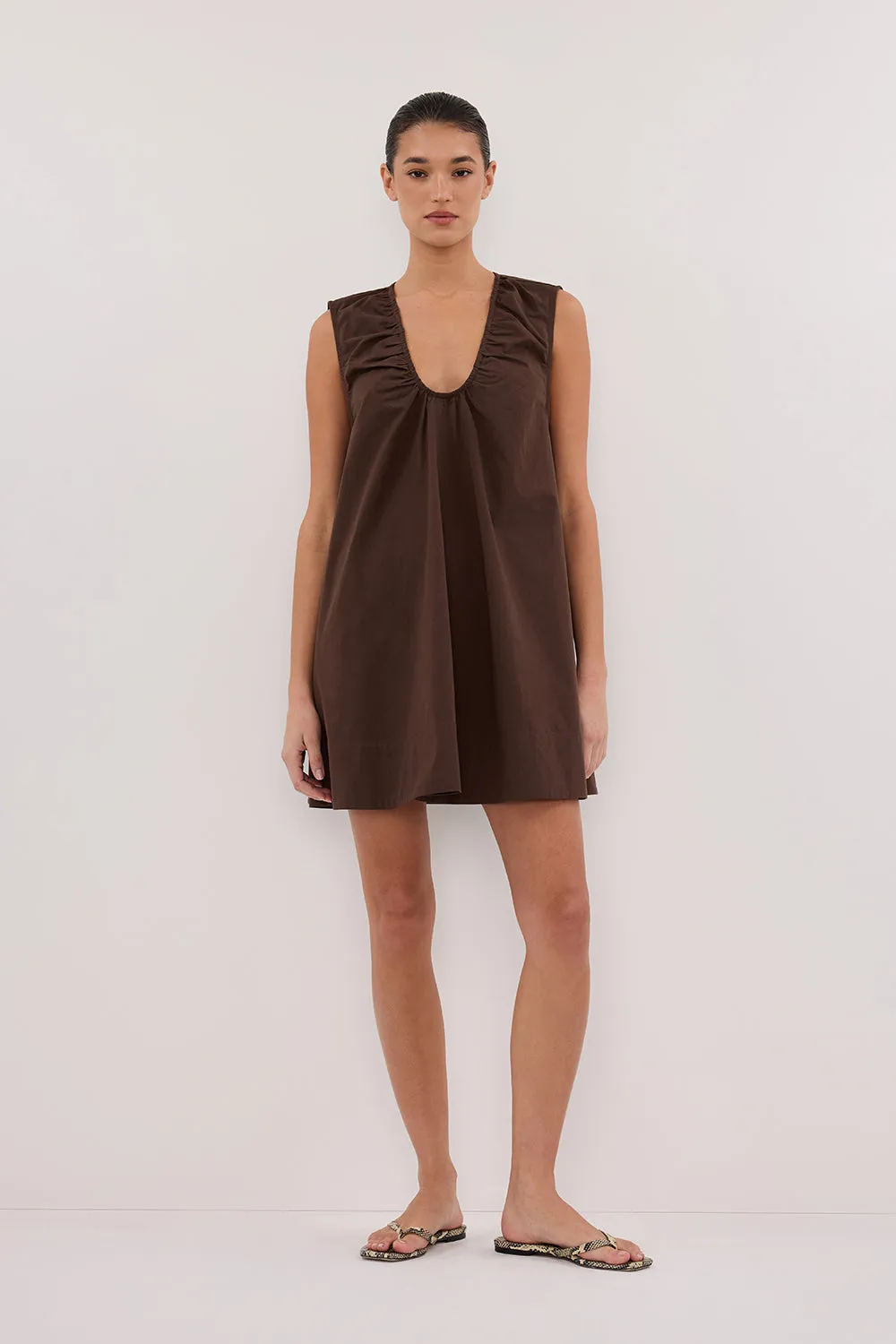 Dissh GABBY BITTER CHOC MINI DRESS