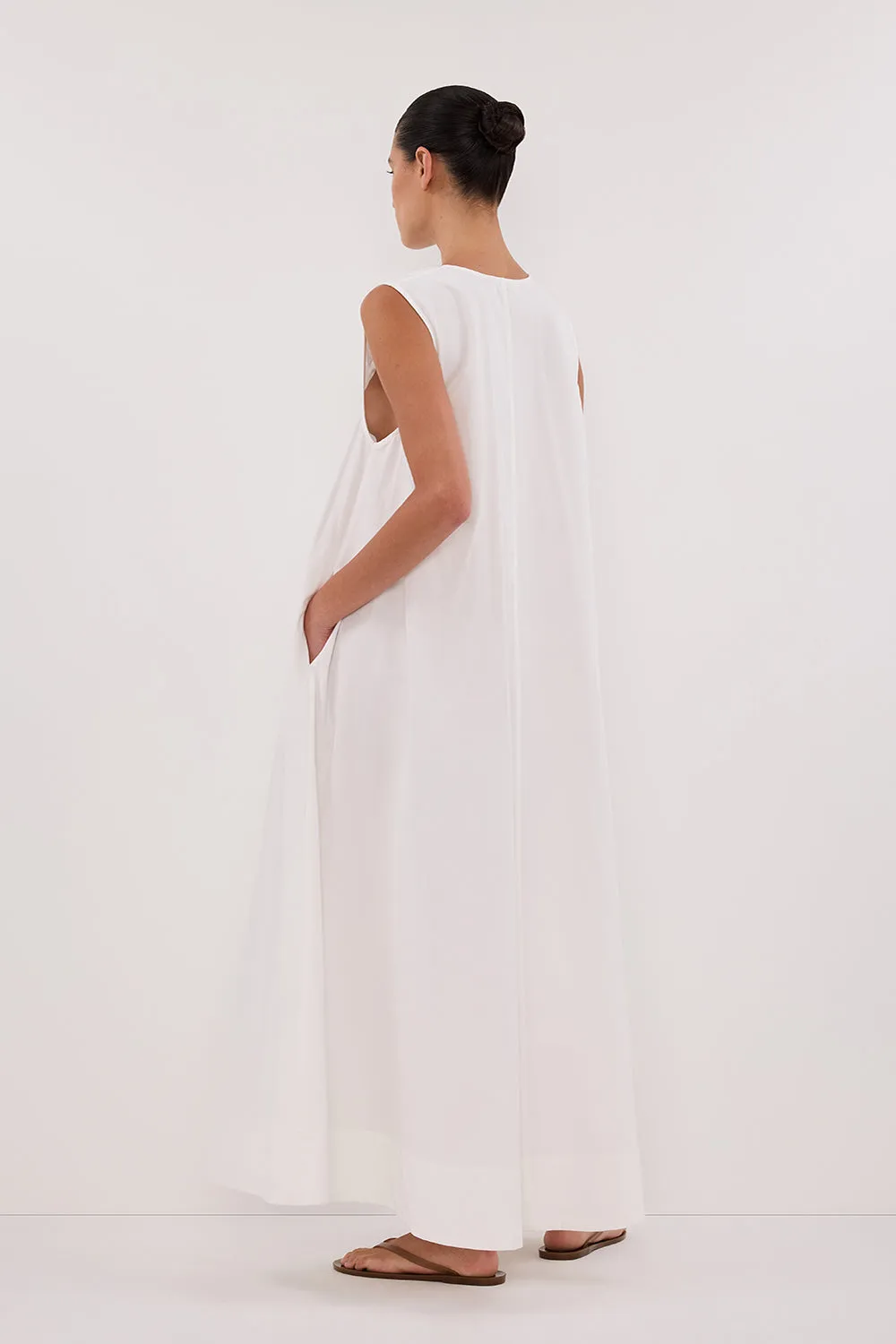 Dissh GABBY WHITE COTTON MIDI DRESS