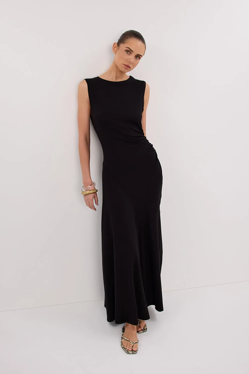 Dissh HADLEY BLACK SLEEVELESS KNIT MAXI DRESS