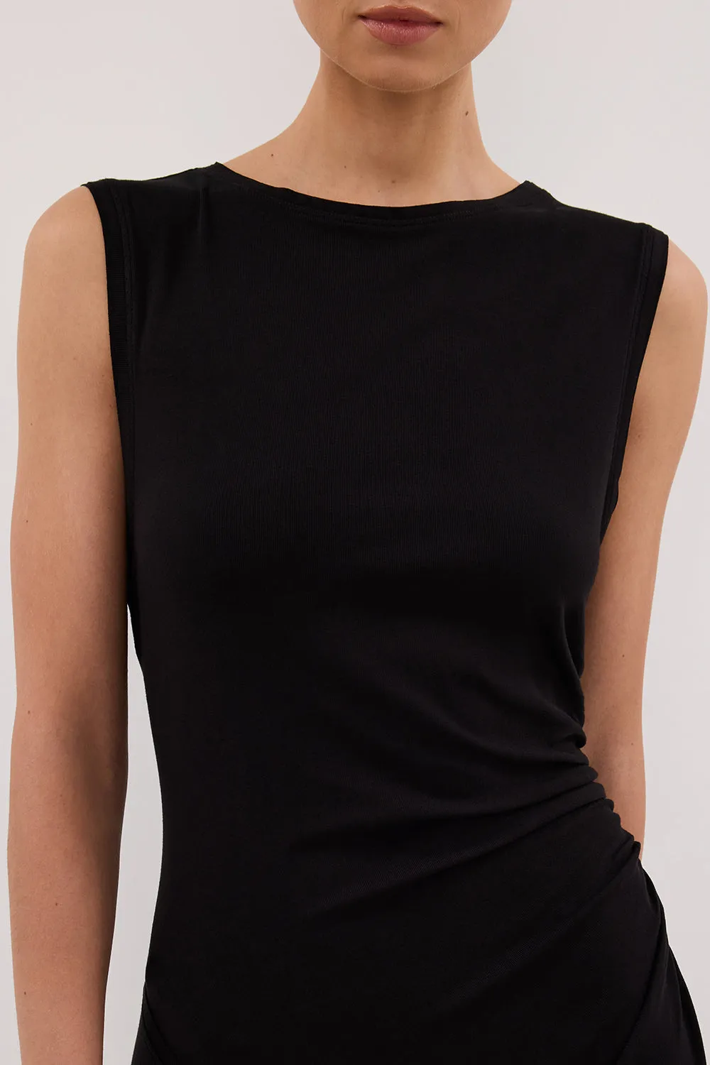 Dissh HADLEY BLACK SLEEVELESS KNIT MAXI DRESS