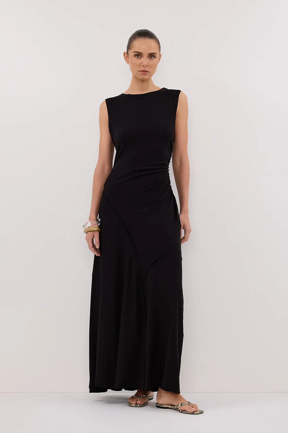 Dissh HADLEY BLACK SLEEVELESS KNIT MAXI DRESS