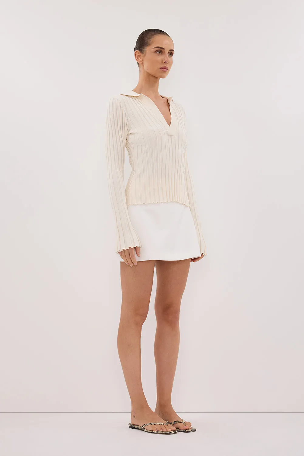 Dissh HAL PLASTER LONG SLEEVE KNIT TOP