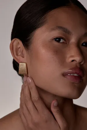 Dissh HEAVEN MAYHEM RIBBED GOLD EARRING