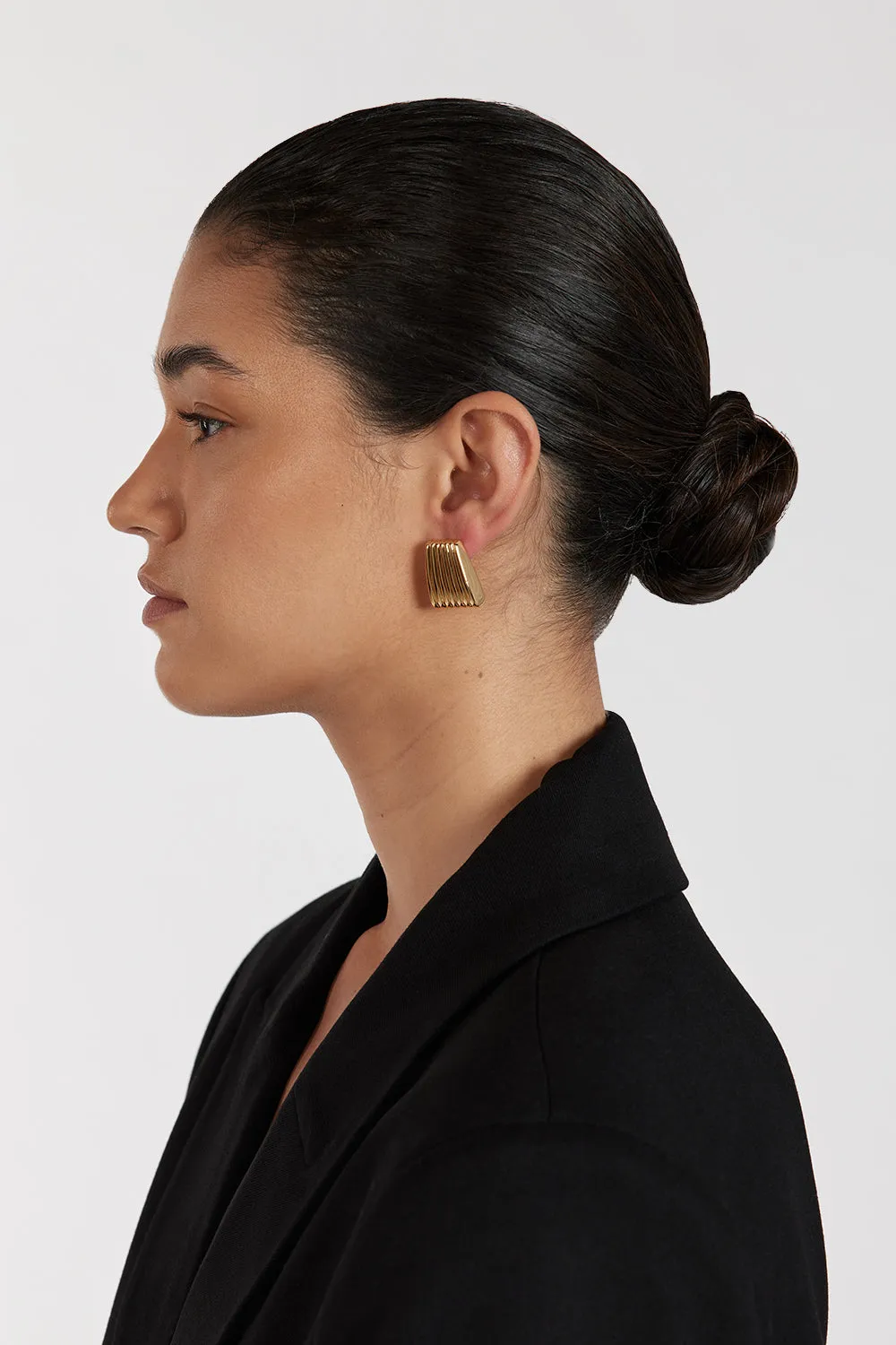 Dissh HEAVEN MAYHEM RIBBED GOLD EARRING