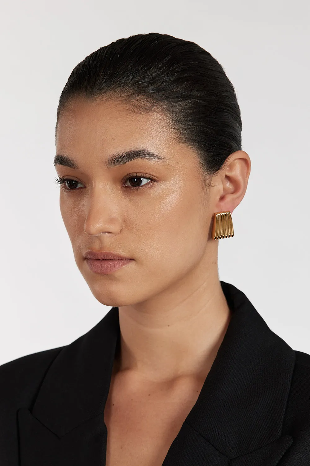 Dissh HEAVEN MAYHEM RIBBED GOLD EARRING