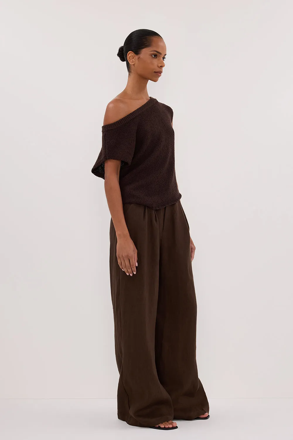 Dissh HOLDEN BITTER CHOC LINEN PANT