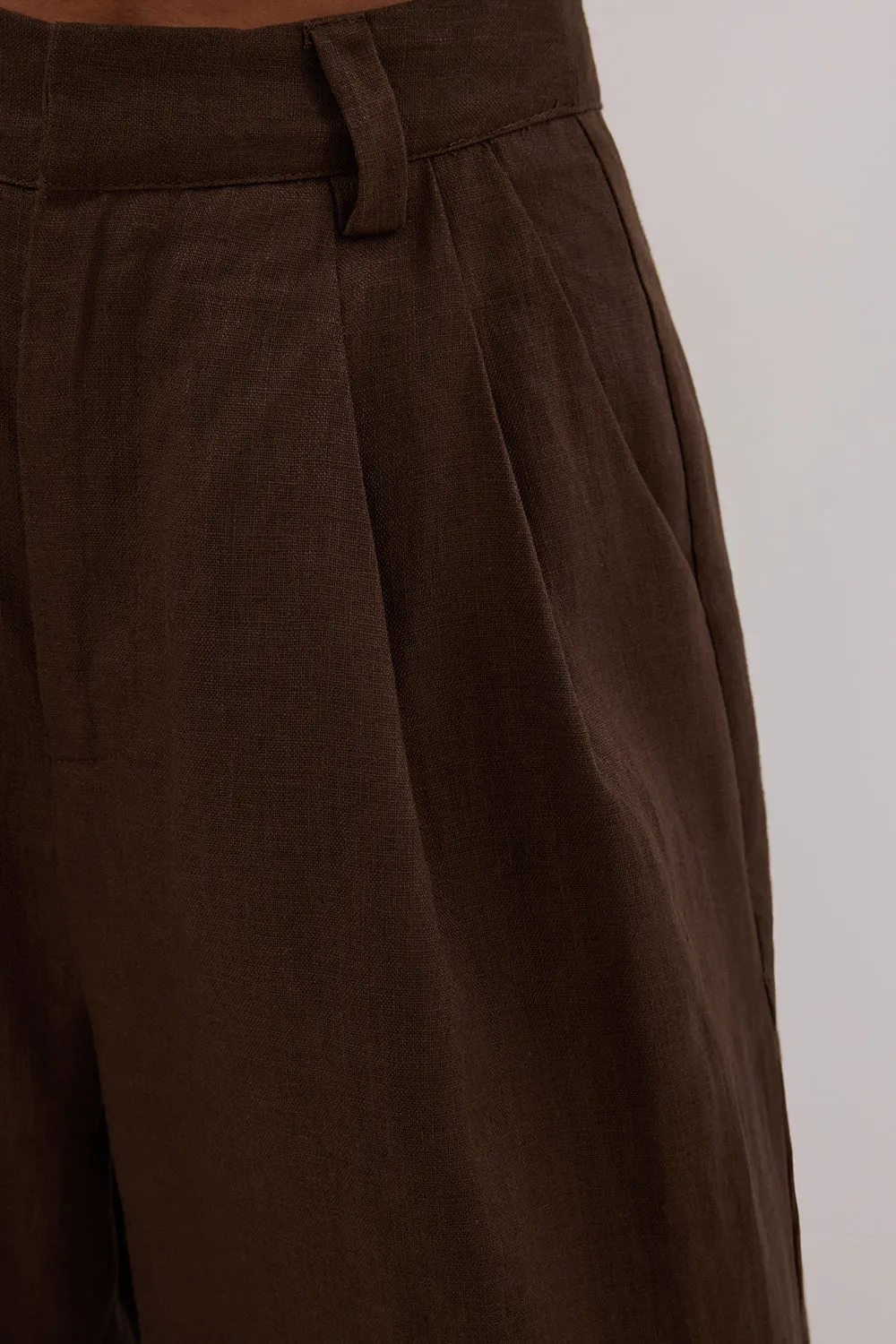 Dissh HOLDEN BITTER CHOC LINEN PANT