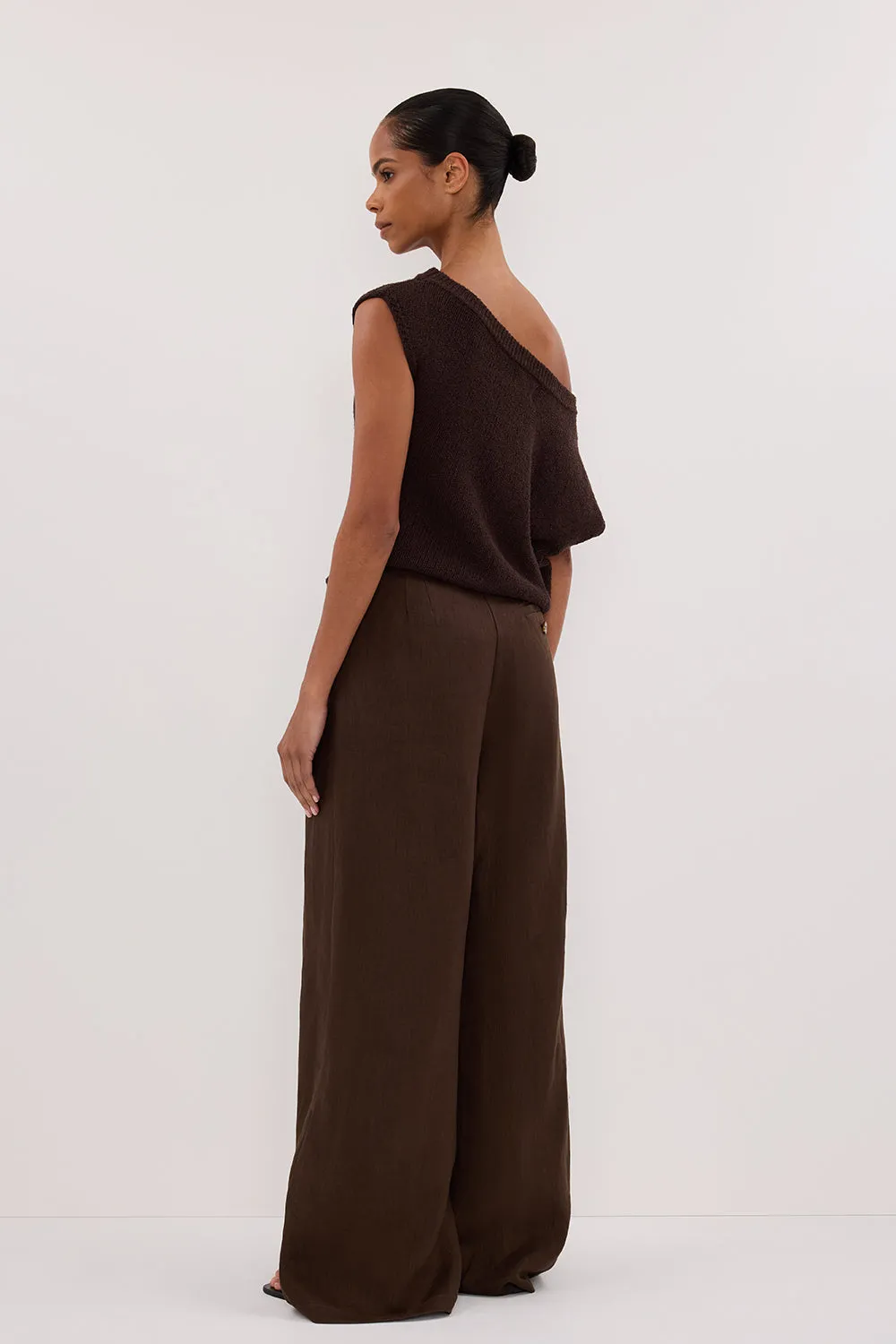 Dissh HOLDEN BITTER CHOC LINEN PANT