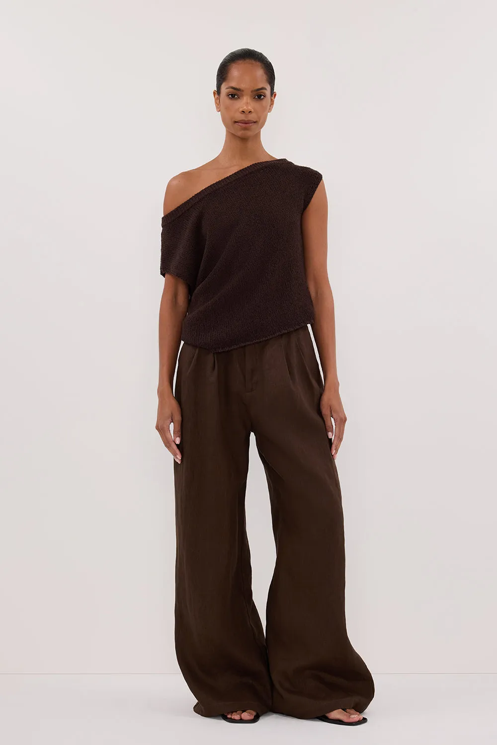 Dissh HOLDEN BITTER CHOC LINEN PANT