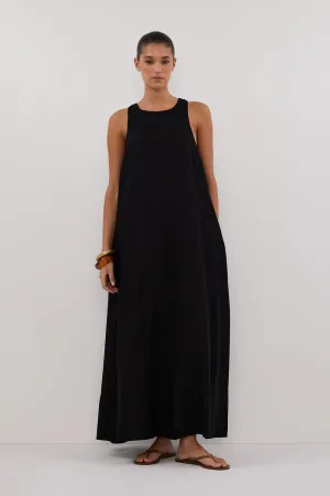 Dissh ISABELLE BLACK LINEN MIDI DRESS