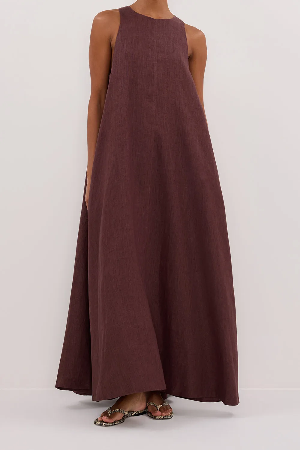 Dissh ISABELLE WALNUT LINEN MIDI DRESS