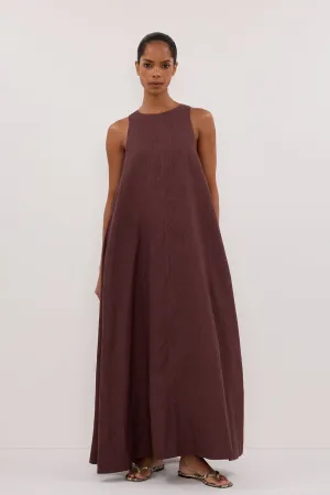 Dissh ISABELLE WALNUT LINEN MIDI DRESS