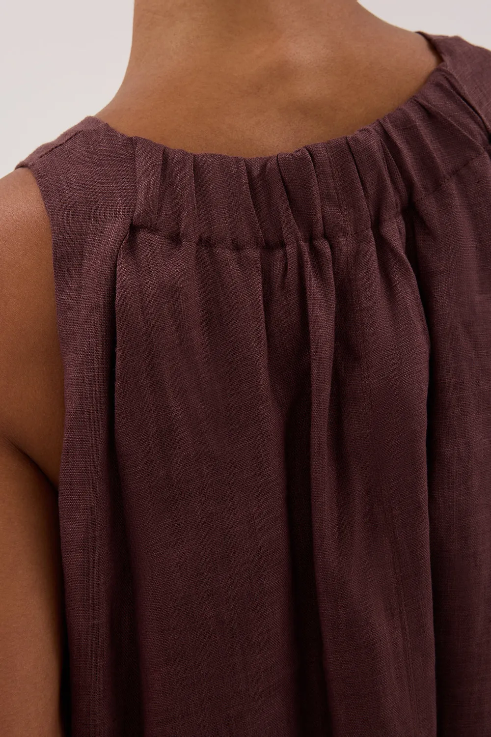 Dissh ISABELLE WALNUT LINEN MIDI DRESS