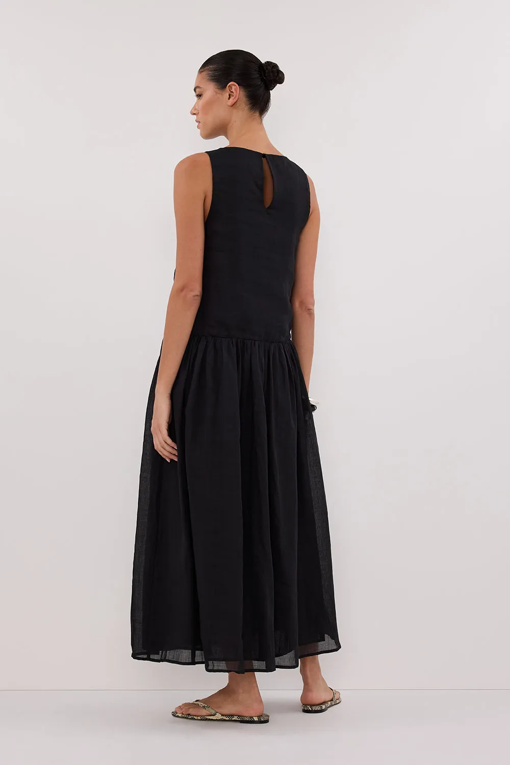 Dissh JACQUES BLACK RAMIE MIDI DRESS