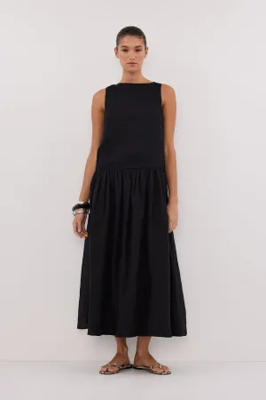 Dissh JACQUES BLACK RAMIE MIDI DRESS