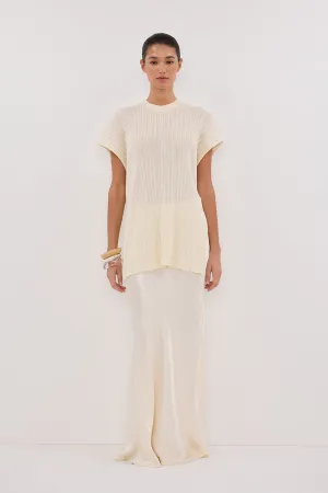 Dissh JADE CREAM SLEEVELESS KNIT TOP
