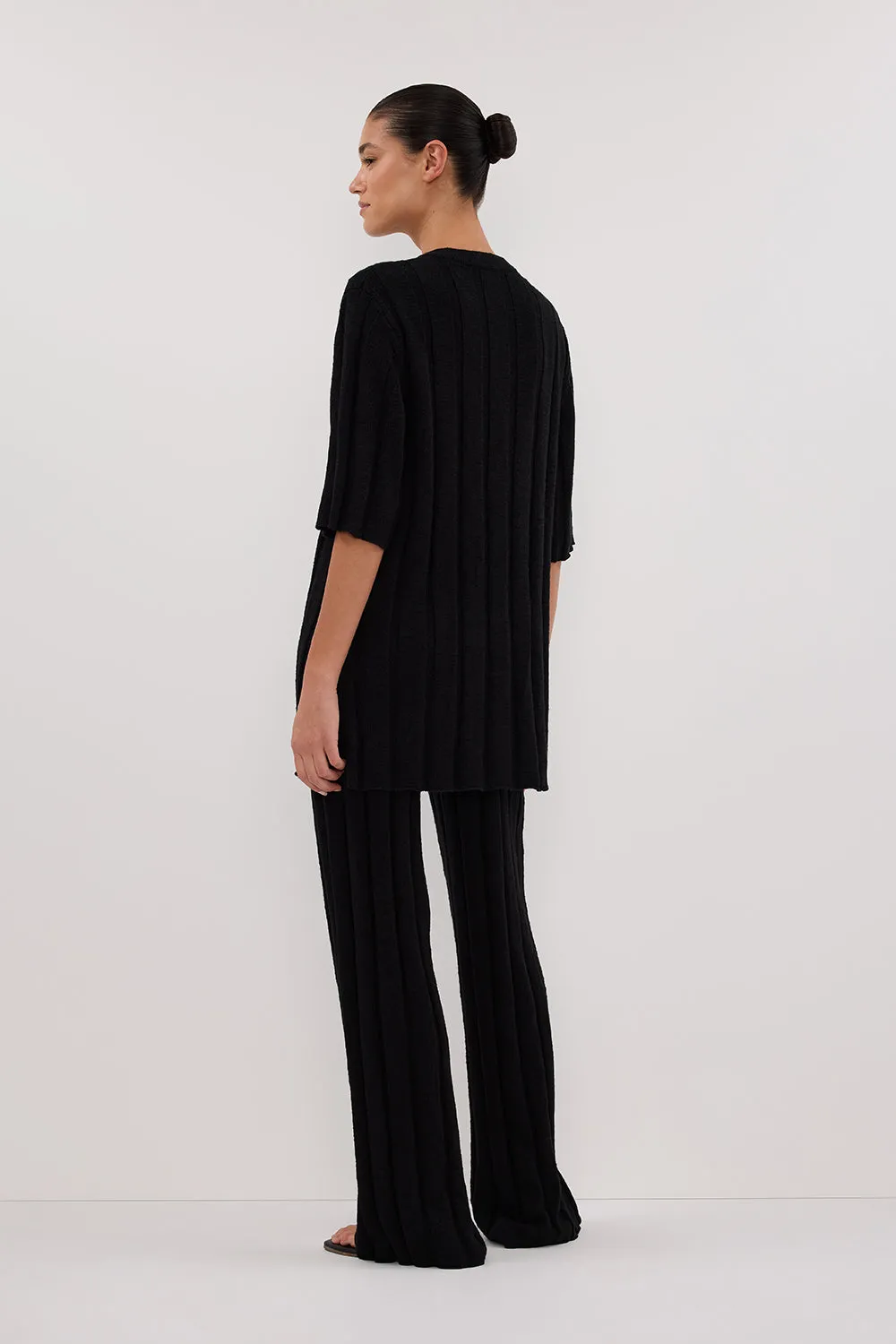 Dissh JAZZ BLACK BUTTON KNIT SHIRT